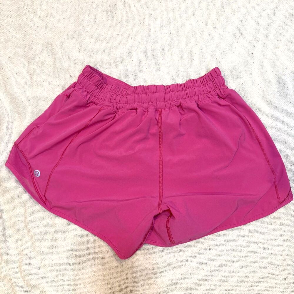 hot pink hottie hot 2.0 size 4 lululemon athletica running shorts
